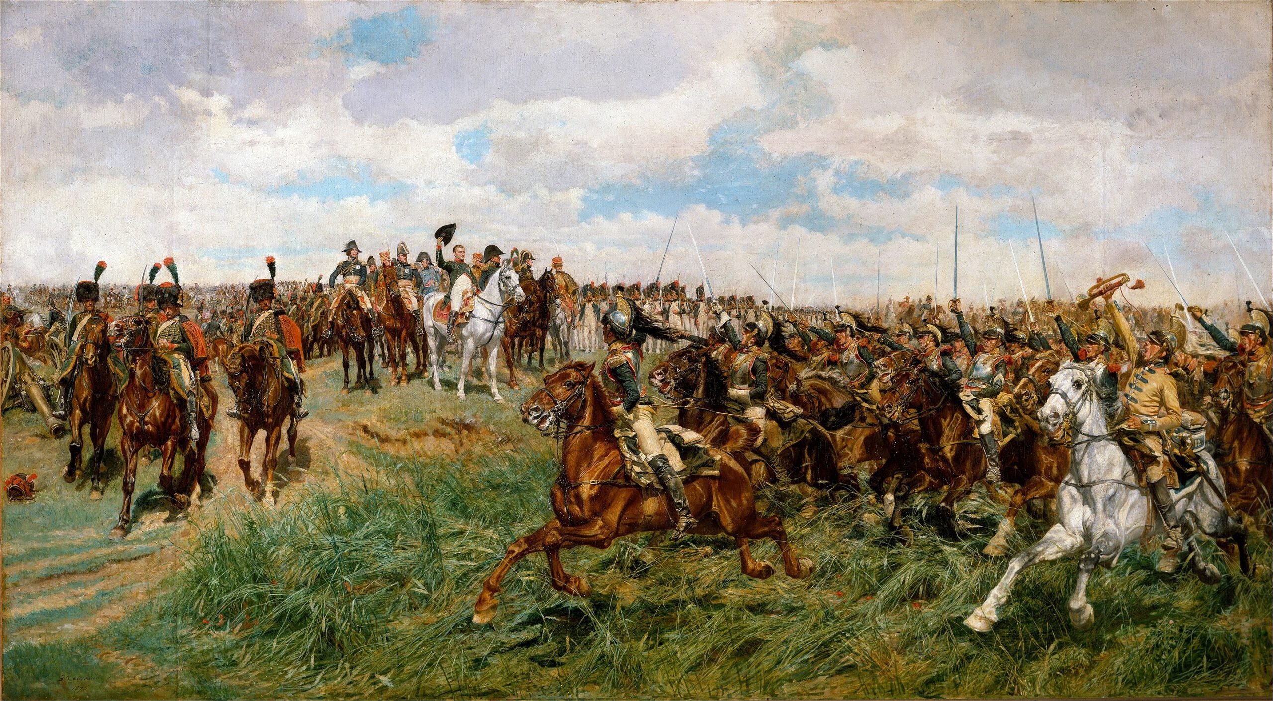 La batalla de Friedland de 1807, pintura realizada en 1864 por el artista francés Ernest Meissonier. Museo Metropolitano de Arte de Nueva York, Estados Unidos. 