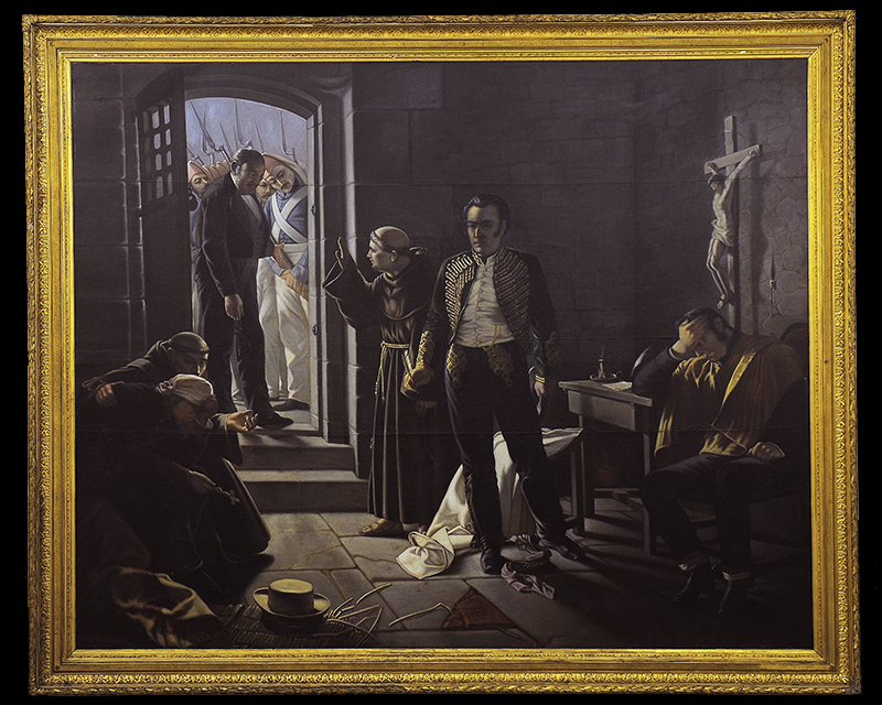 Los últimos momentos de Carrera, copia realizada por Agustín Araya del óleo pintado en 1919 por el artista uruguayo Juan Manuel Blanes. Museo Histórico Nacional.
