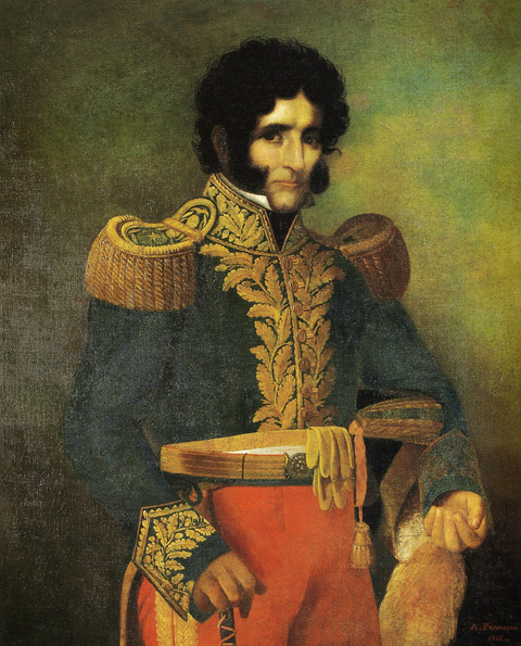 Retrato del líder federal Facundo Quiroga, realizado en 1836 por el artista francés Alfonso Fermepin.