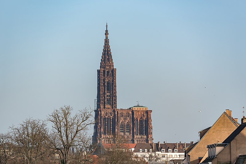 Catedral de Estrasburgo (Francia). Fue construida a lo largo de cuatro siglos. Es un ejemplo del gótico tardío.