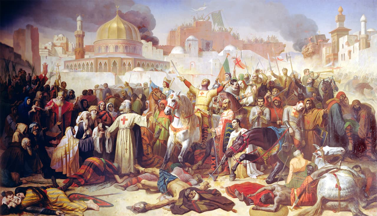 Toma de Jerusalén por los cruzados, pintura de Émile Signol, 1847.