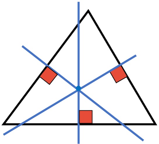 Figura del triángulo con la mediatriz.