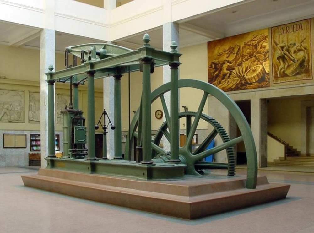 Primeras máquinas a vapor. Símbolo de la Revolución Industrial.