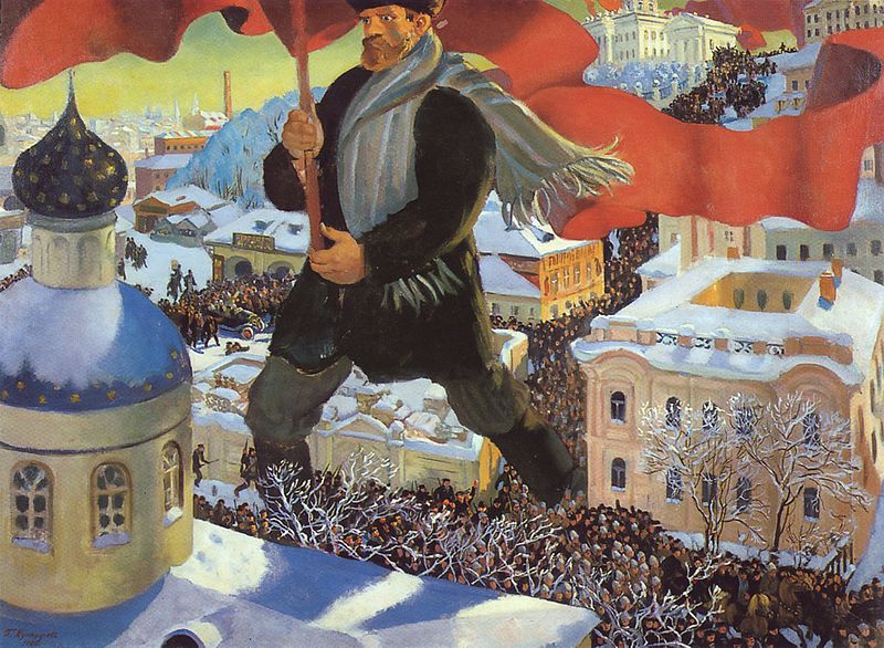 Bolchevique (1920), pintura del artista ruso Boris Kustodiev que simboliza la Revolución rusa de 1917.