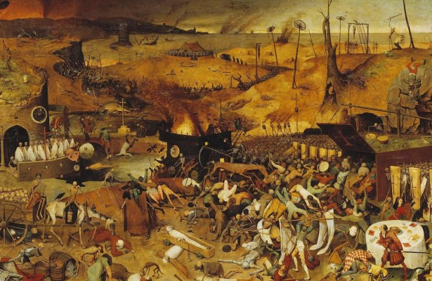 El impacto de la crisis del siglo XIV dejó una huella dentro de la sociedad que perduraría por mucho tiempo. Doscientos años más tarde, Pieter Bruegel (el viejo) representó la desesperación y el desconsuelo en El triunfo de la Muerte.