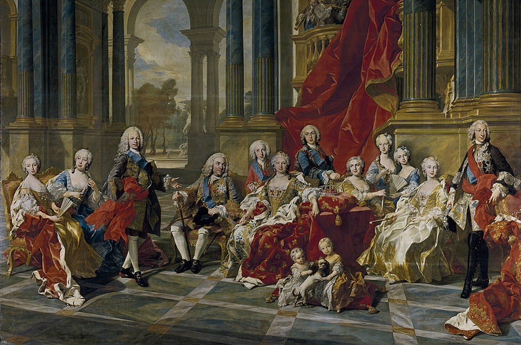 Louis-Michel van Loo, La familia de Felipe V, 1743. Museo del Prado, Madrid.