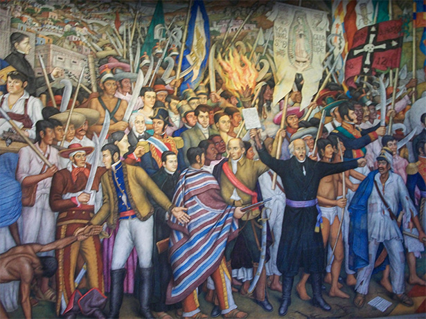 Detalle de un mural representativo de la Independencia de México, realizado por el pintor mexicano Juan O’Gorman. Se encuentra en el Castillo de Chapultepec.