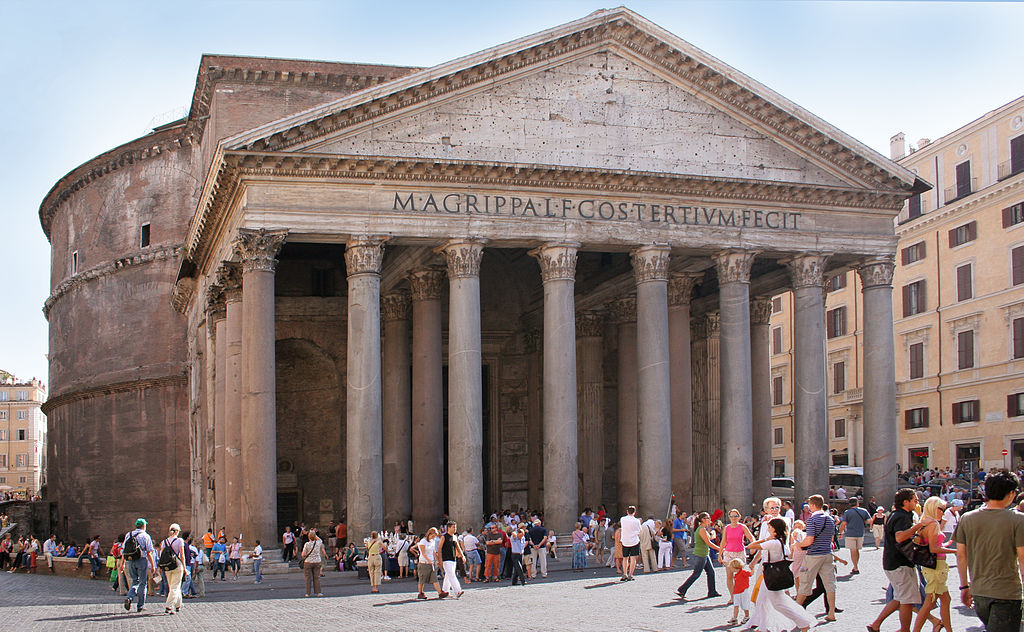 Fotografía actual del edificio Pantheon, ubicado en Roma.