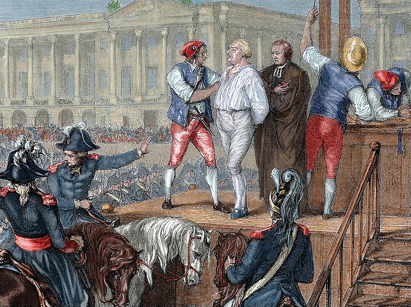 Representación de la ejecución de Luis XVI.