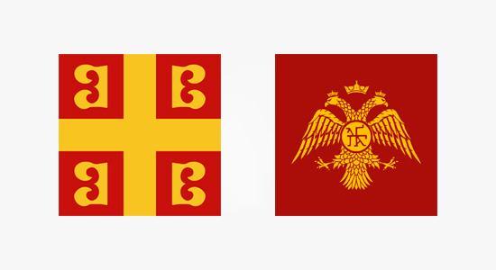 Bandera y escudo del Imperio Bizantino