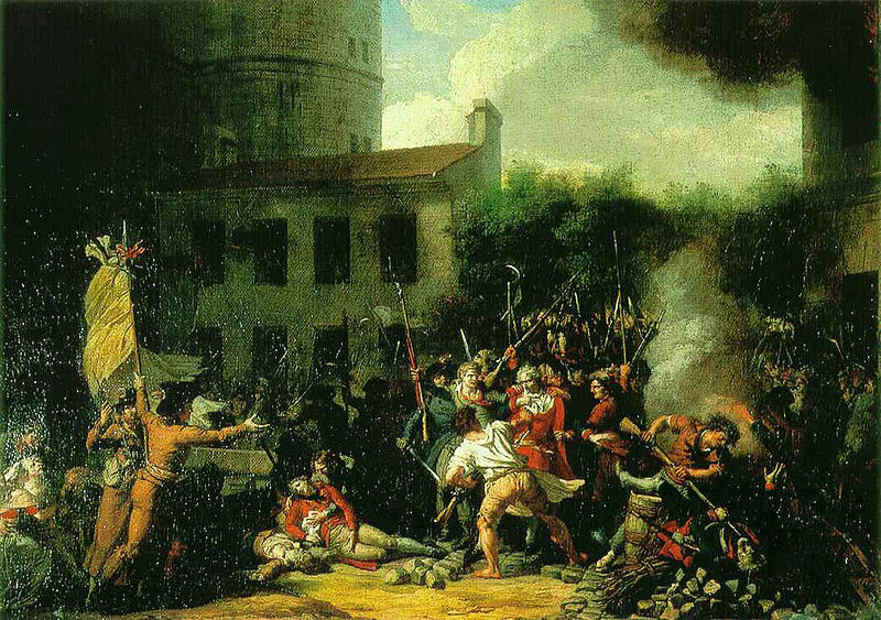 La toma de la Bastilla según una pintura realizada por el artista francés Charles Thévenin en 1793.