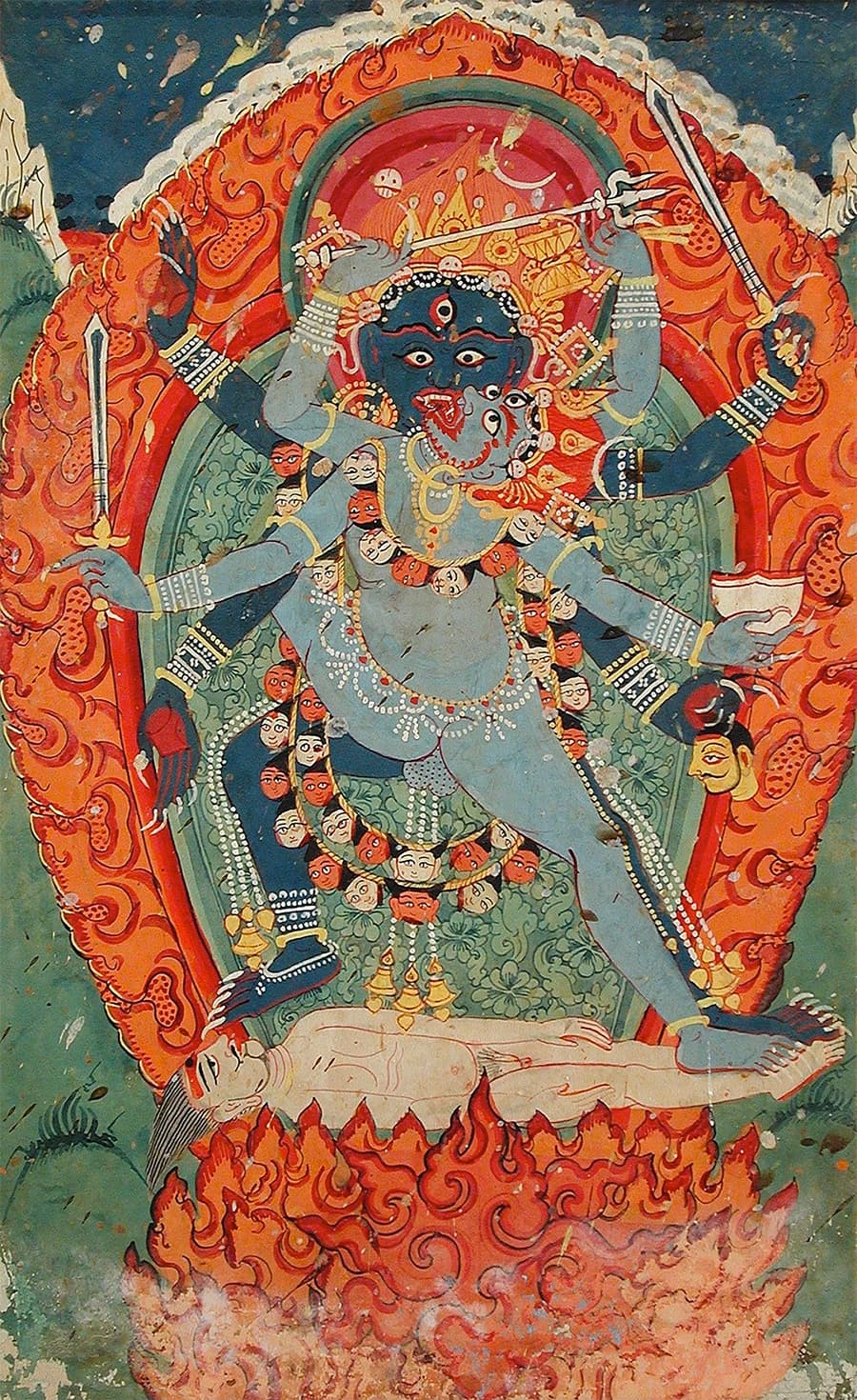 Kali y Shiva, deidades hinduistas.