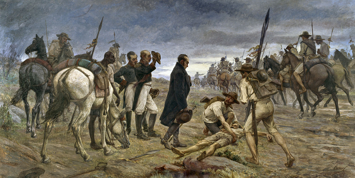 Páramo de Pisba, 1819. Pintura realizada en 1922 por el artista colombiano Francisco Antonio Cano. Representa el cruce de los Andes por las fuerzas de Simón Bolívar.
