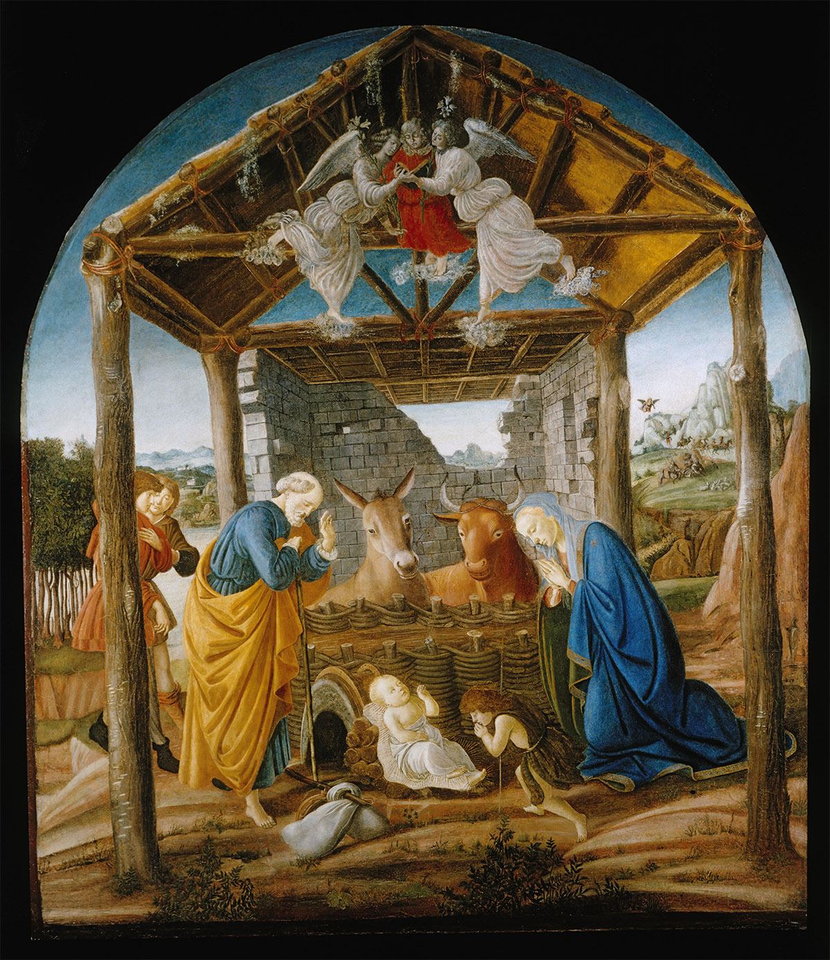 Natividad de Jesús, pintura del artista del Renacimiento italiano, Sandro Botticelli.