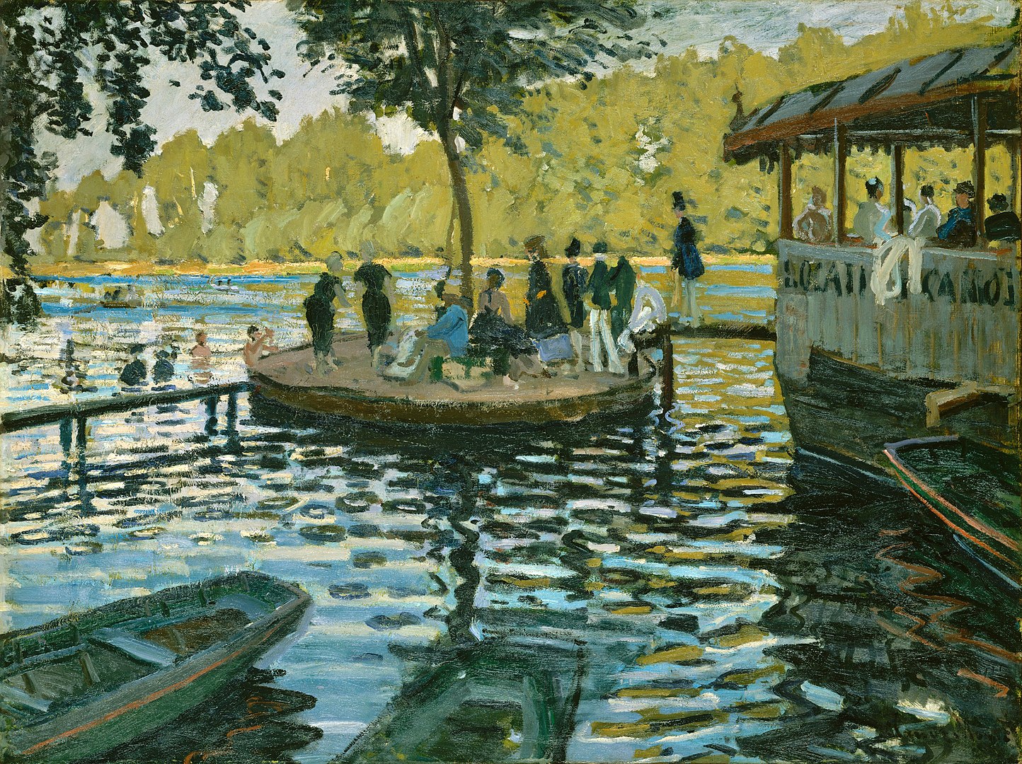 Claude Monet, La Grenouillére, 1869, óleo sobre lienzo, 74,6 x 99,7 cm, Metropolitan Museum of Art, Nueva York.