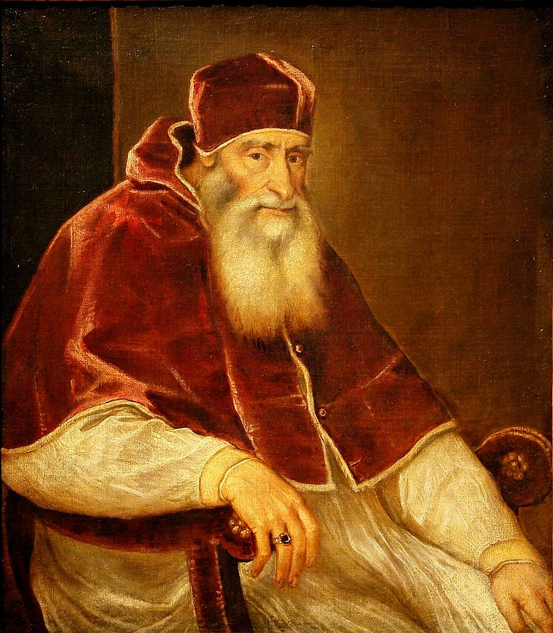 Papa Paulo III en 1543, pintura de Tiziano.