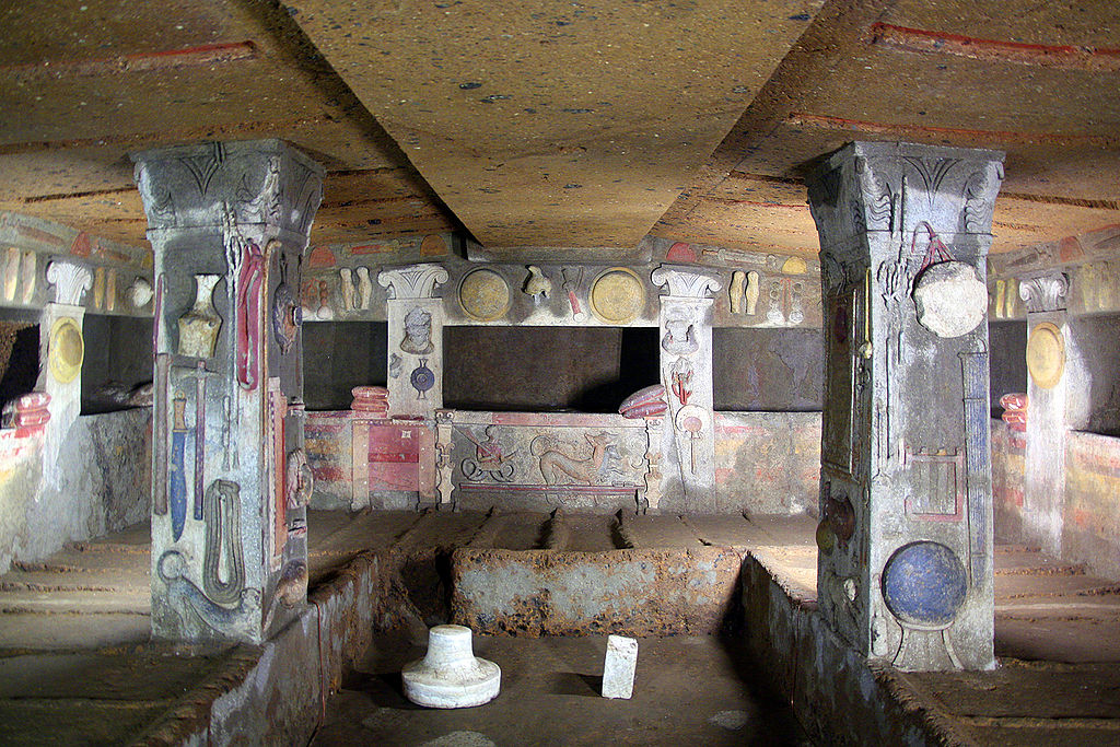 Tumba de los Relieves, en la necrópolis de Banditaccia, Cerveteri.
