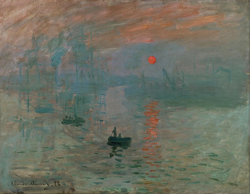 Claude Monet, Impresión. Sol naciente, 1872, óleo sobre lienzo, 48 × 63 cm, Museo Marmottan-Monet, París.