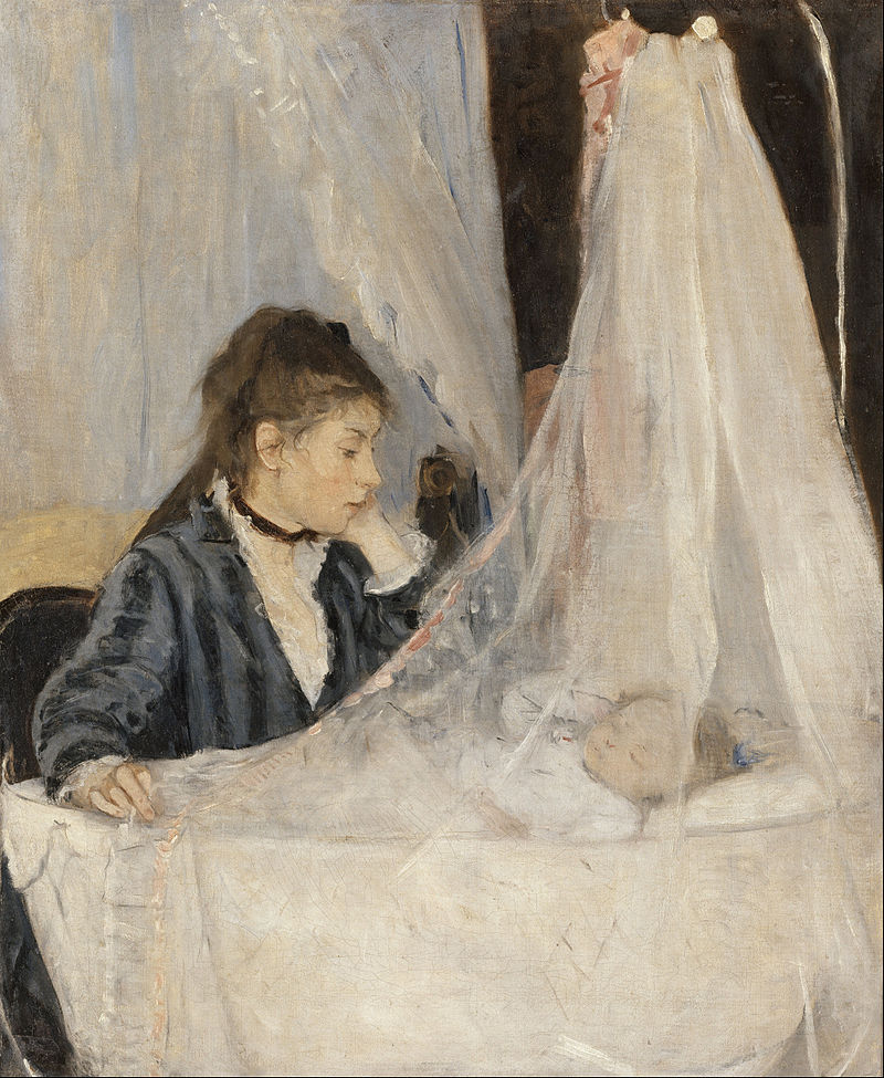 Berthe Morisot, La cuna, 1872, óleo sobre lienzo, 56 x 46 cm, Museo de Orsay, París.