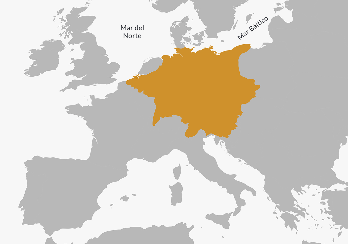 El Sacro Imperio Romano Germánico en 1648, luego de la Paz de Westfalia.