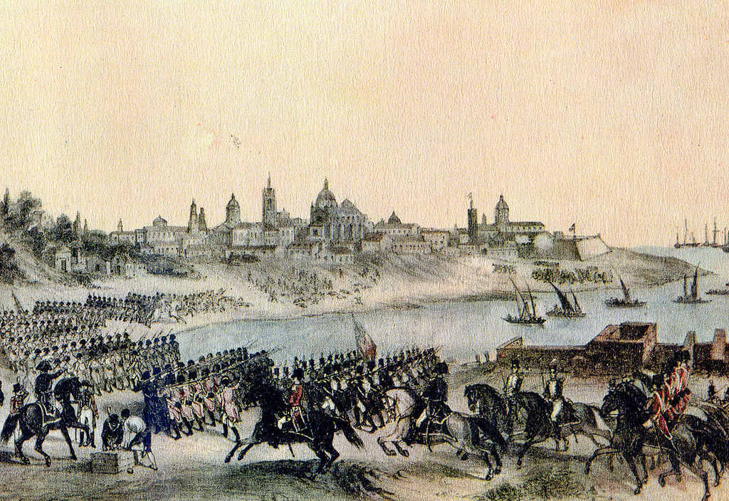 Escena de la segunda invasión inglesa a la ciudad de Buenos Aires, capital del virreinato del Río de la Plata, en 1807.
