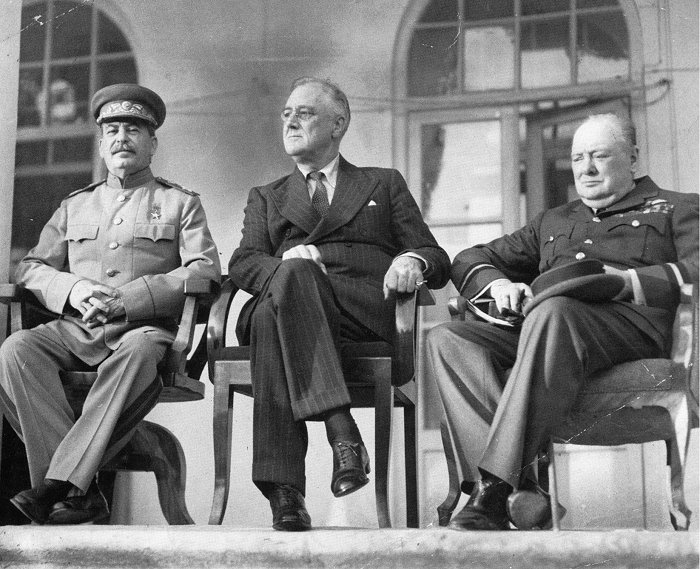 Stalin, Roosevelt y Churchill, en la Conferencia de Teherán.