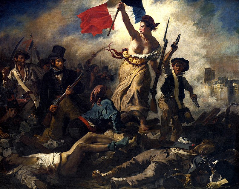 La Libertad guiando al pueblo, obra en la que el pintor romántico Eugène Delacroix realizó una alegoría de la Revolución francesa de 1830.