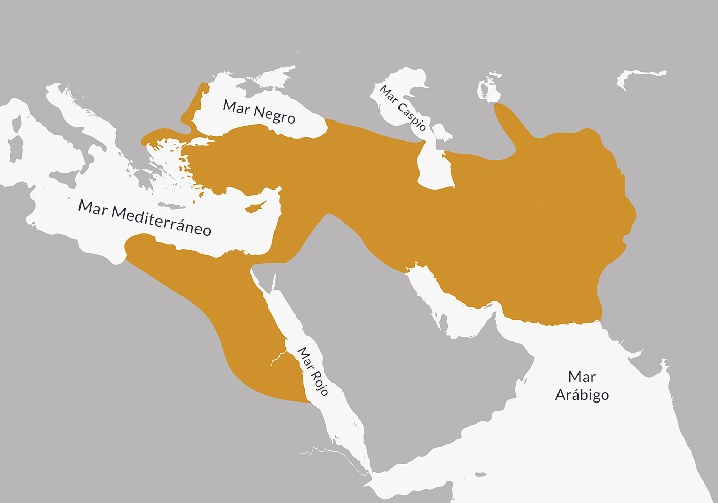Ubicación del Imperio persa aqueménida hacia el 500 a. C., año en el que alcanzó su máxima extensión territorial.