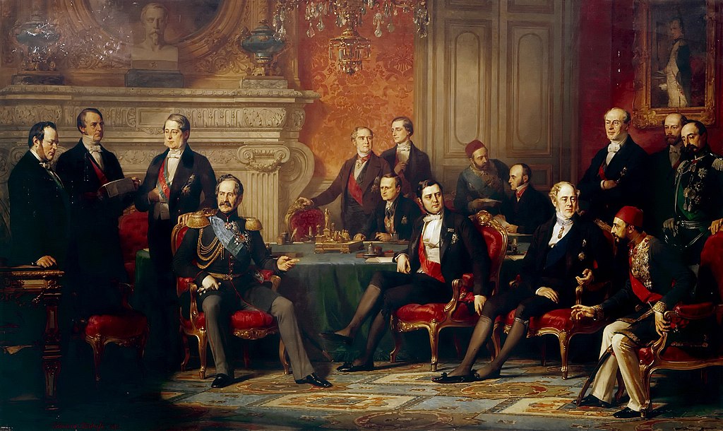 Pintura de Édouard Louis Dubufe representando el Congreso de París, que en marzo de 1856 le puso fin a la guerra de Crimea.