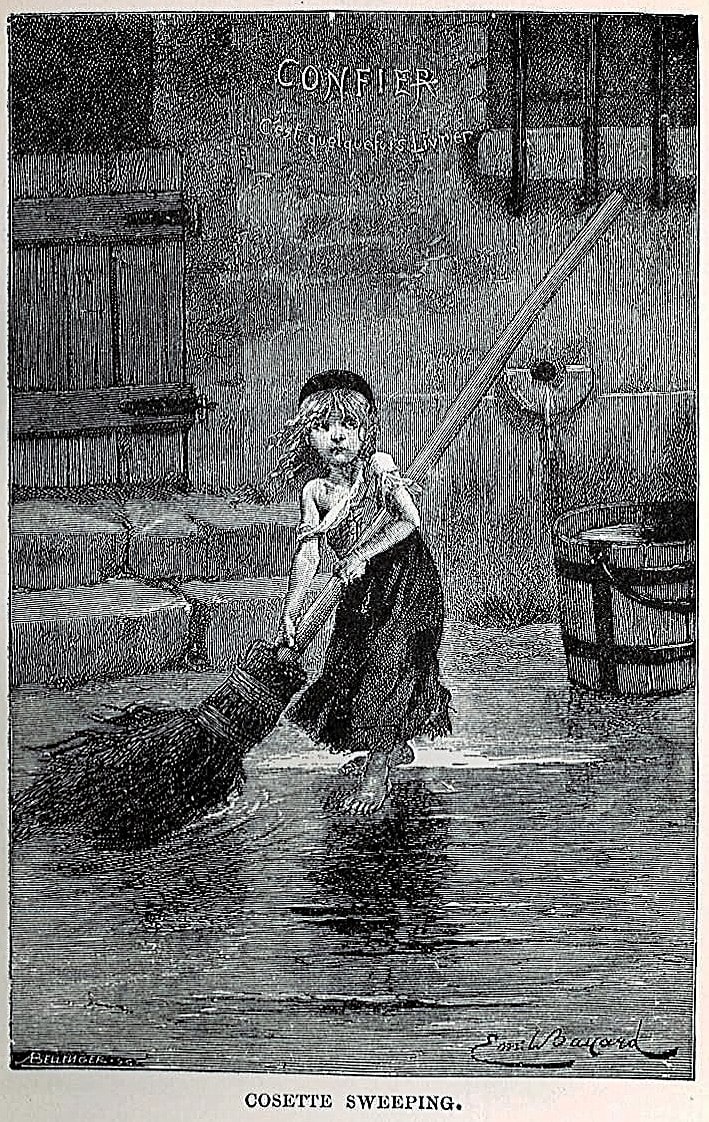 Ilustración de la novela de Victor Hugo, Los miserables.