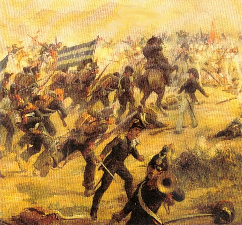 Batalla del Camino Real, el 9 de noviembre de 1820, que finalizó con la derrota de los realistas a manos de los patriotas de Guayaquil, quienes avanzaban hacia la ciudad de Quito.
