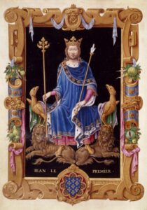 Retrato de Juan II el Bueno. Recopilación de los reyes de Francia, siglo XVI. 