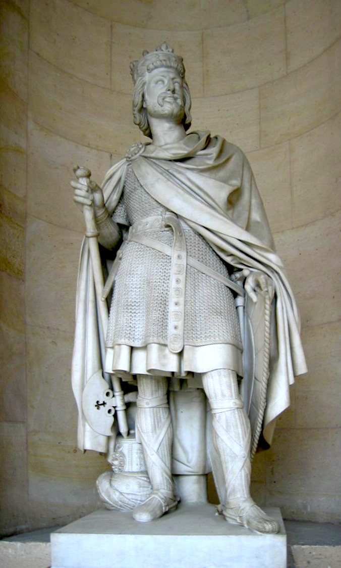 Estatua de Carlos Martel, realizada en el siglo XIX por el escultor belga Jean-Baptiste Joseph Debay. Galería de las Estatuas del Palacio de Versalles.