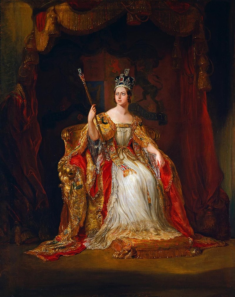 Retrato de la reina Victoria I realizado por el pintor británico George Hayter en 1838. La época victoriana, comprendida entre 1838 y 1901, se corresponde con la del auge del Imperio británico. En esa época, una cuarta parte de la población mundial eran súbditos británicos.