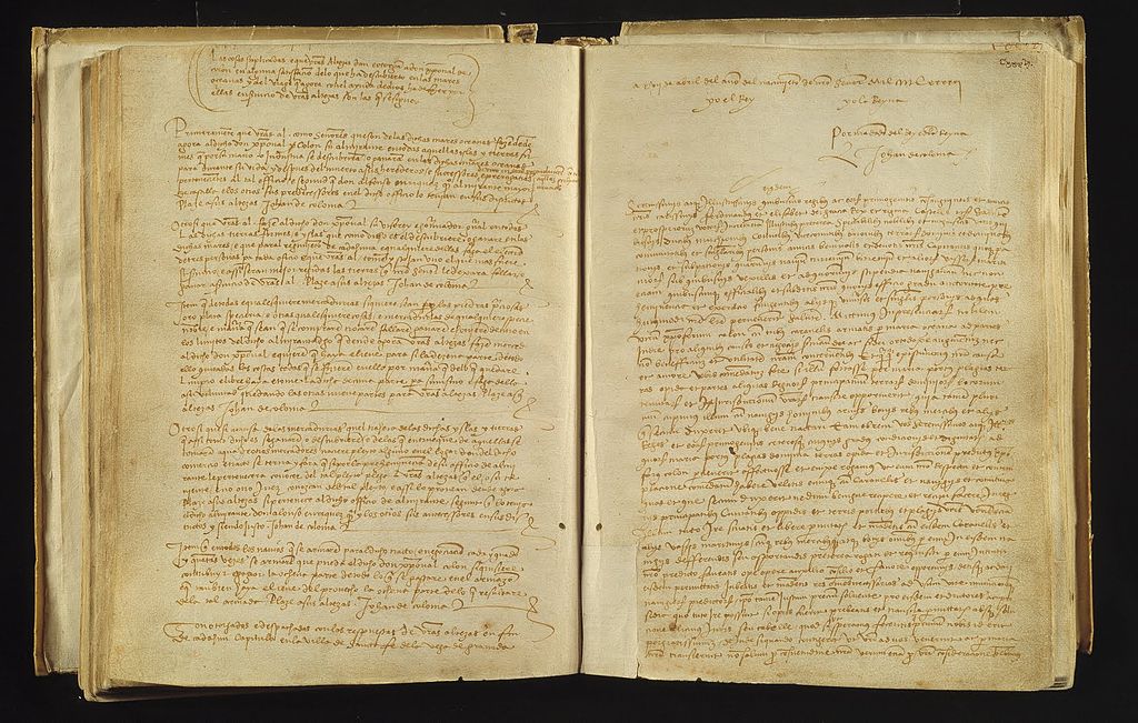 Registro de las Capitulaciones de Santa Fe en el Archivo de la Corona de Aragón.