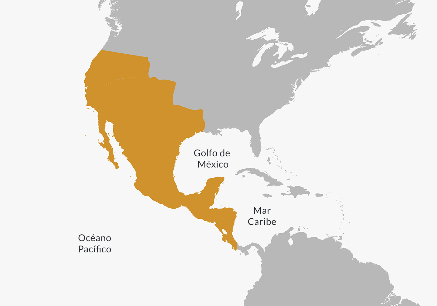 El Imperio Mexicano en 1822, al incorporar los antiguos territorios de la Capitanía General de Guatemala.