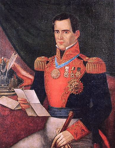 Retrato del dictador perpetúo Antonio López de Santa Anna. Pintura anónima de mediados del siglo XIX.