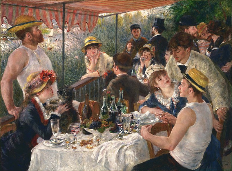 El almuerzo de los remeros, 1880. Pintura impresionista de Pierre Renoir.