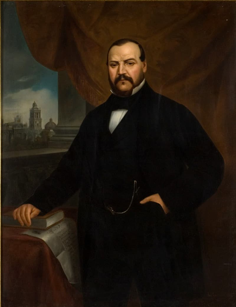 Retrato de Ignacio Comonfort, uno de los líderes de la Revolución de Ayutla que puso fin a la dictadura de Santa Anna.