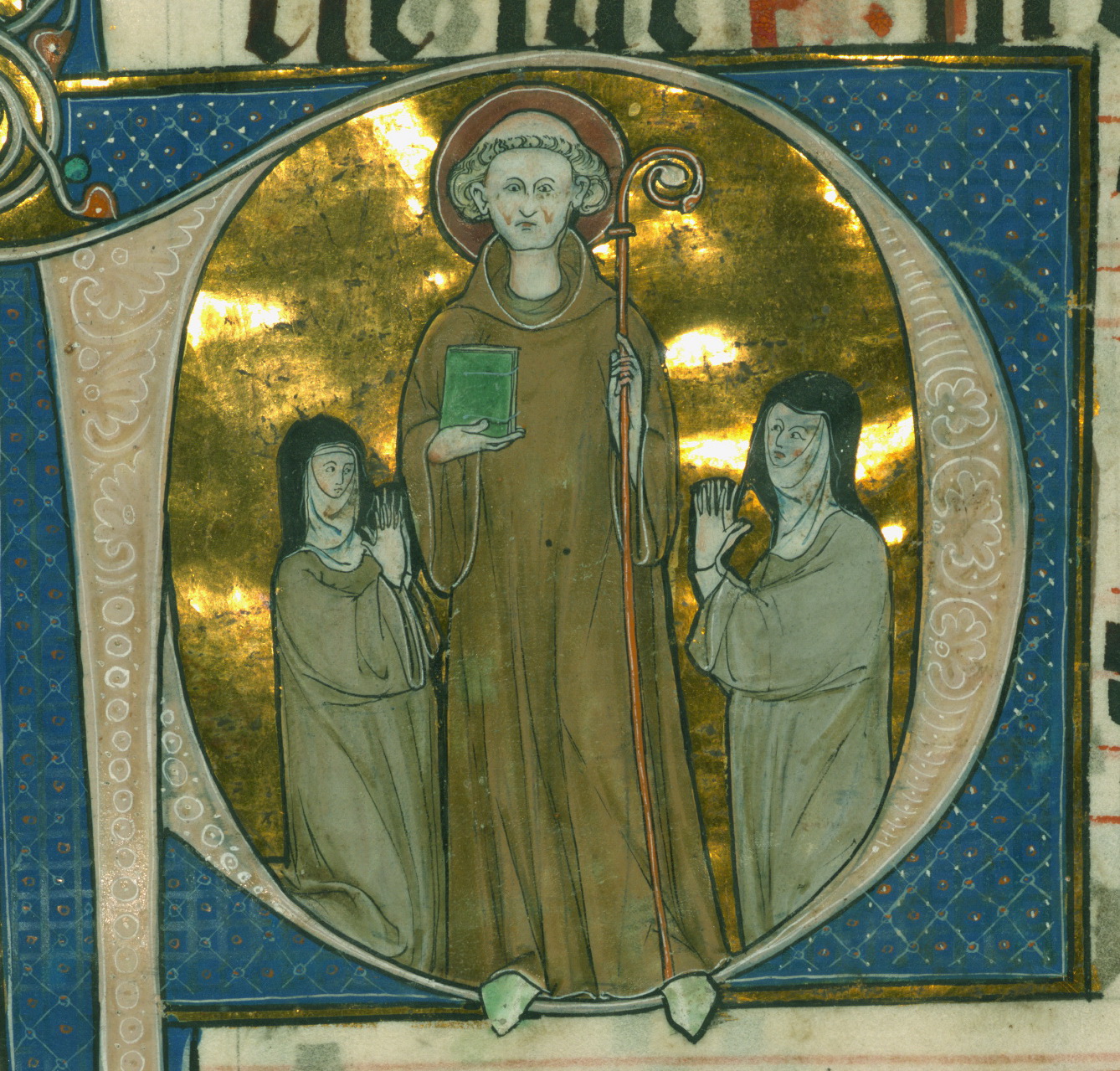 Retrato del siglo XIII del monje cisterciense francés Bernardo de Claraval, patrono de los caballeros templarios.