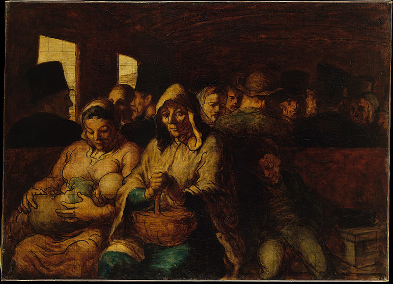 El vagón de tercera clase, 1862, óleo sobre tela, 64,5 cm x 90,2 cm, Museo Metropolitano de Arte, Nueva York, Estados Unidos. Honoré Daumier.