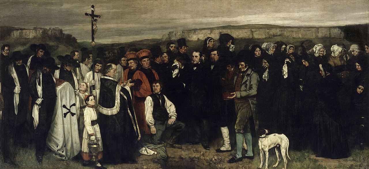 Entierro en Ornans, 1849, óleo sobre tela, 315 cm × 668 cm, Museo de Orsay, París, Francia. Gustave Courbet.
