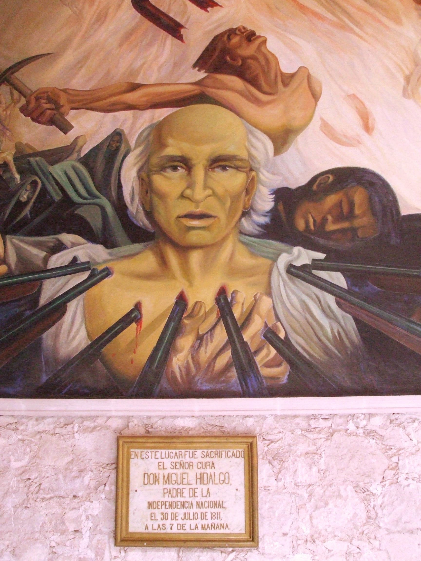 Mural conmemorativo del fusilamiento de Hidalgo en el Palacio de Gobierno de la ciudad de Chihuahua.