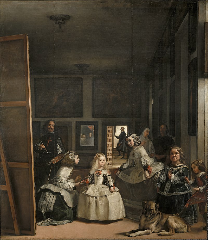 Las meninas, 1656, óleo sobre lienzo, 318 cm × 276 cm, Museo del Prado, Madrid, España.