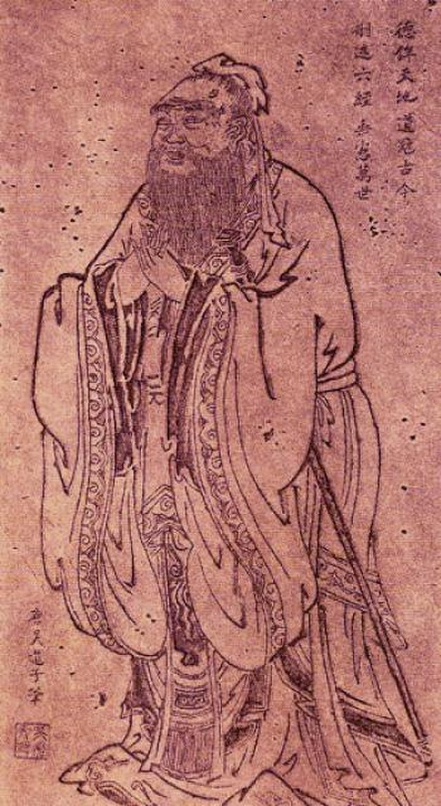 El maestro Confucio, obra de Wu Daozi (ca. 685-758).
