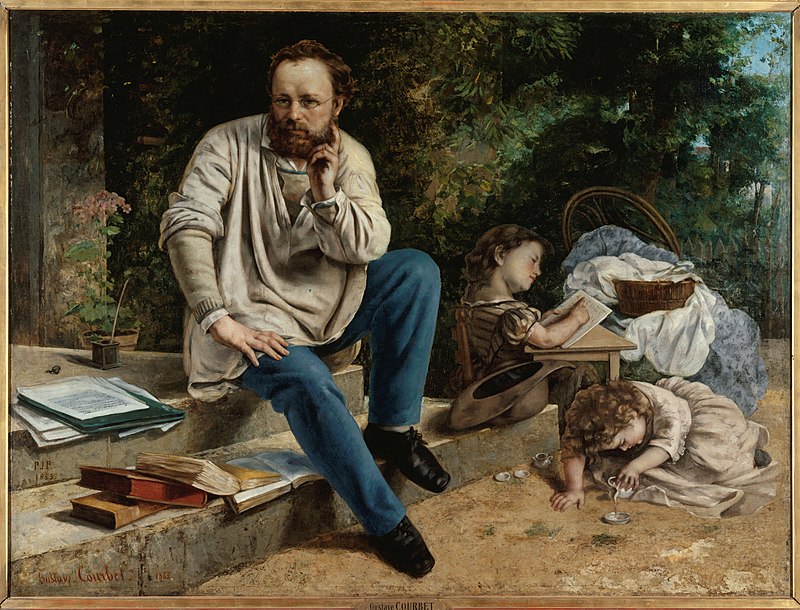 Pierre Joseph Proudhon y sus hijos, pintura realizada por el artista francés Gustave Courbet en 1865.
