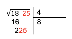 Paso 4 de la raíz cuadrada por división larga.