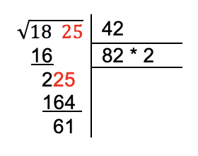 Paso 6 de la raíz cuadrada por división larga.
