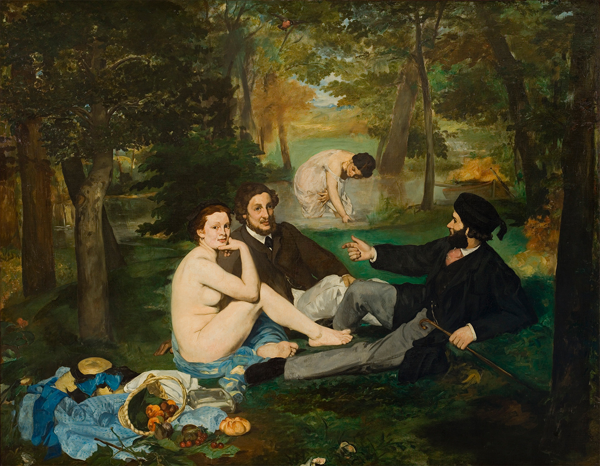 El almuerzo sobre la hierba, 1863. Pintura de Édouard Manet, considerado por algunos autores como el primer pintor moderno.