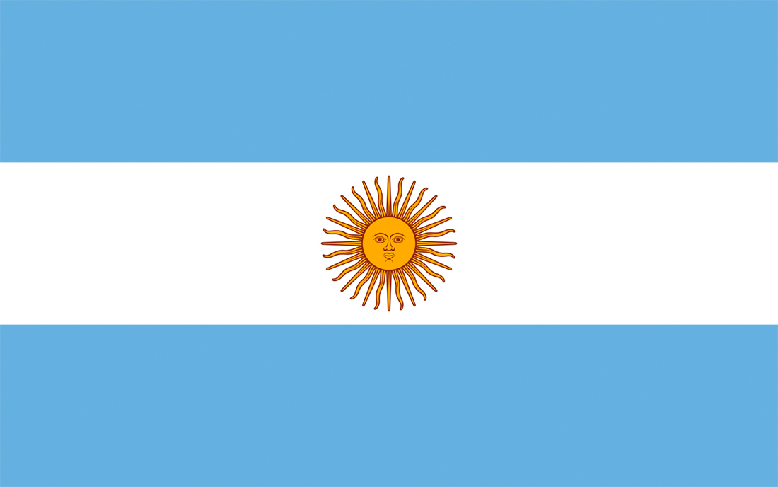 Bandera actual de la República argentina.